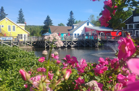 Magnetic Hill Wharf Village - Pink Flowers and Restaurant