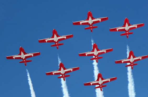 Spectacle aérien Sans Limites avec les Snowbirds des FC